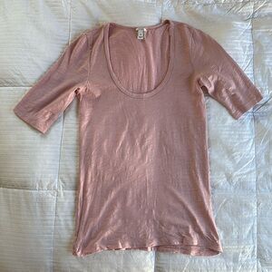 J.Crew Light Pink Cotton Scoop Neck Top, XS